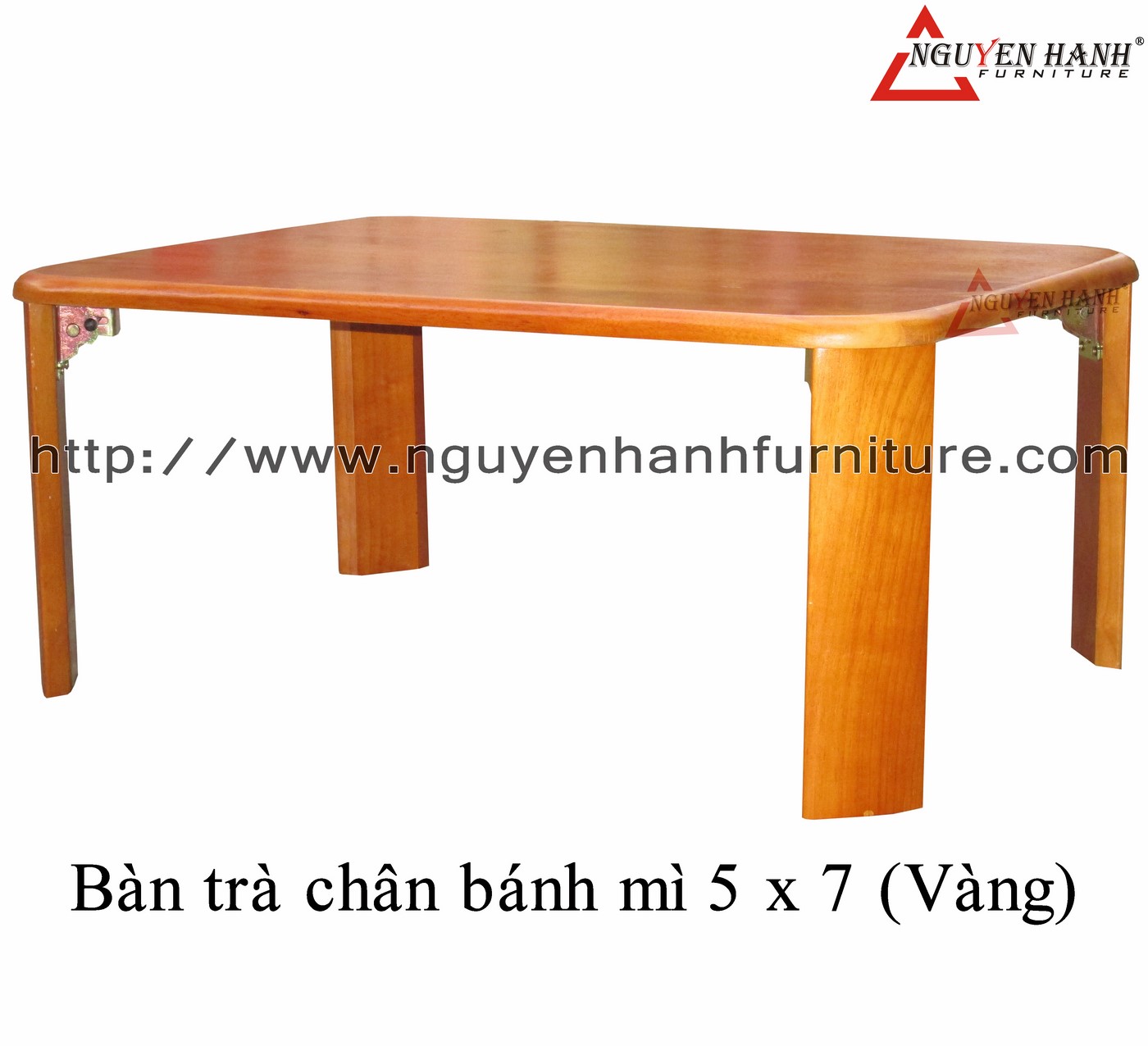 Name product: 5 x 7 Bread shape Tea table (Yellow) - Dimensions: 50 x 70 x 30 (H) - Description: Wood natural rubber